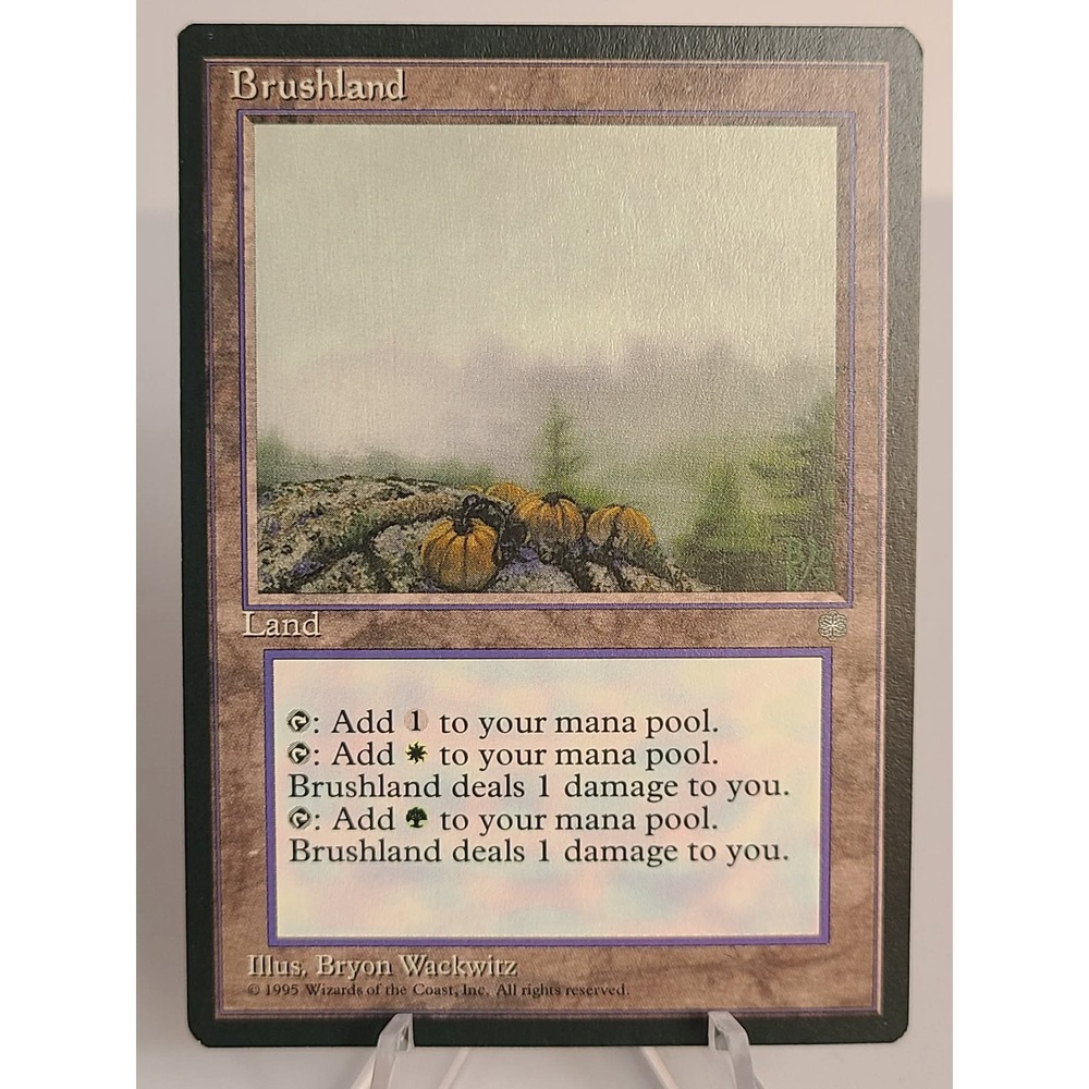 Brushland Ice Age MTG 1995 Rare Land Old Border dual land